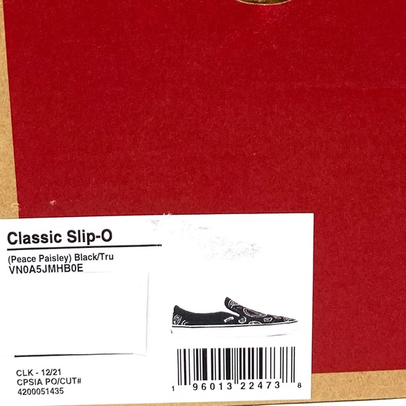 VANS Classic Slip On Peace Black Canvas Shoes Men’s Size Sneakers VN0A5JMHB0E - Picture 9 of 10